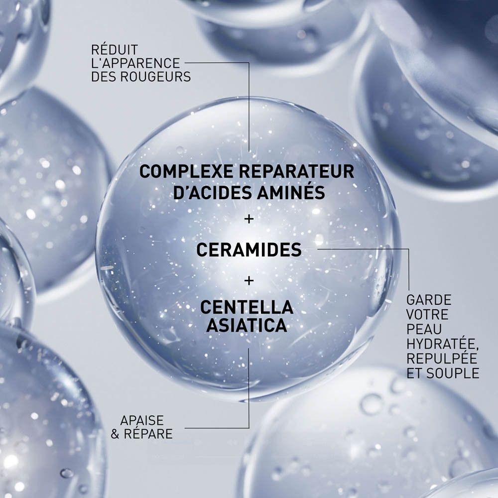 Graphique : Molécules. Texte : Complexe réparateur d'acides aminés.