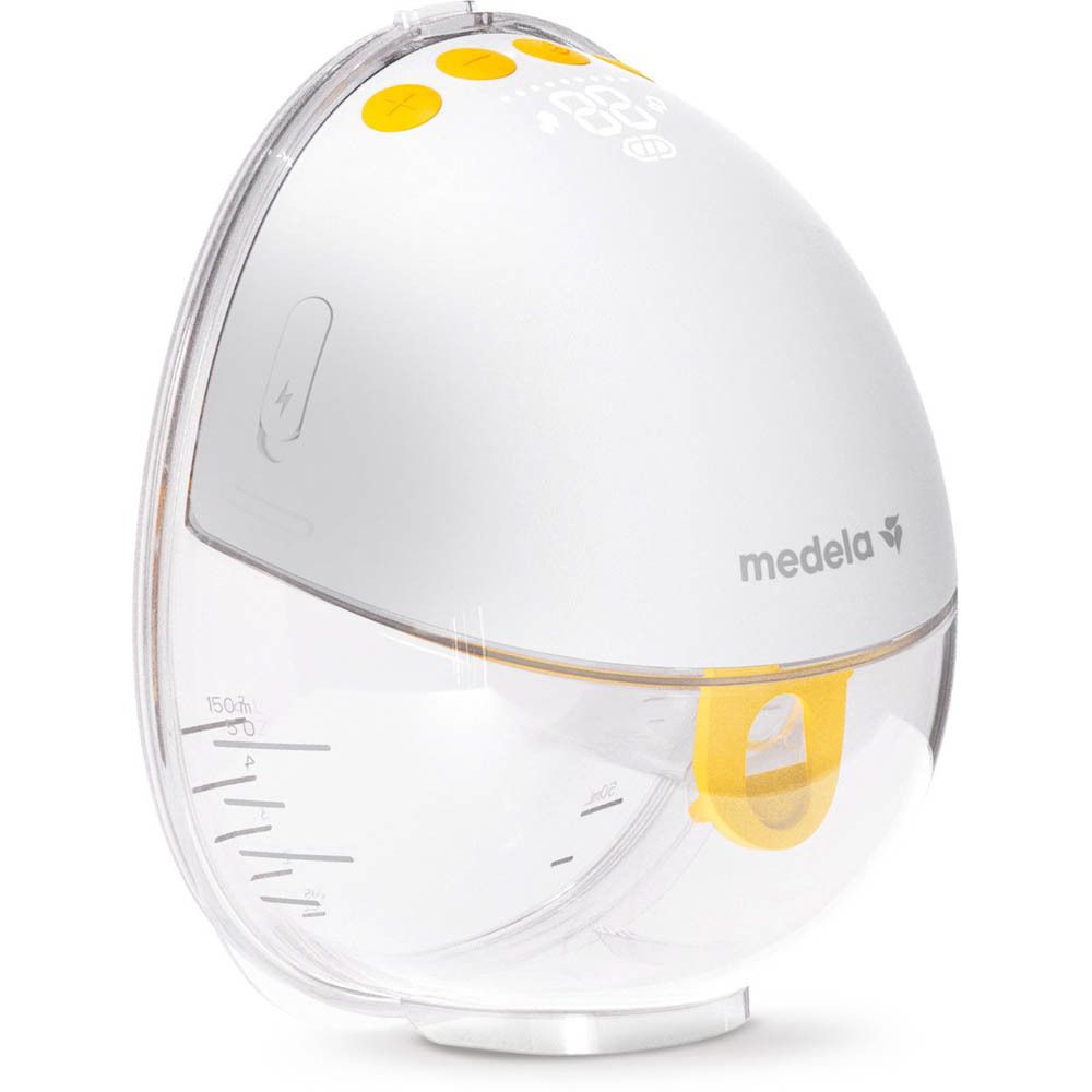 Tire-lait Medela avec écran numérique et récipient de collecte.