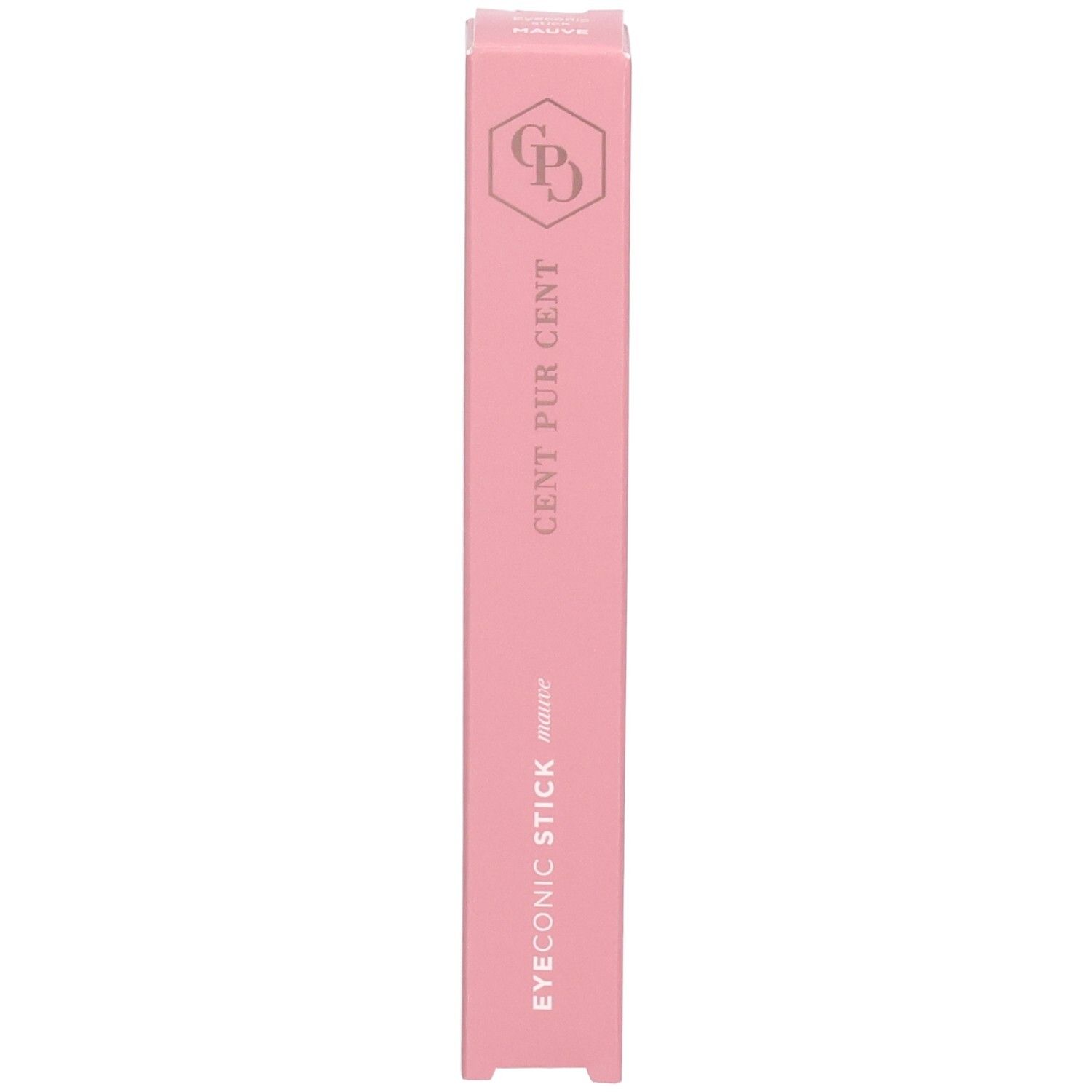 Cent Pur Cent Eyeconic Stick Mauve debout dans son emballage rose.