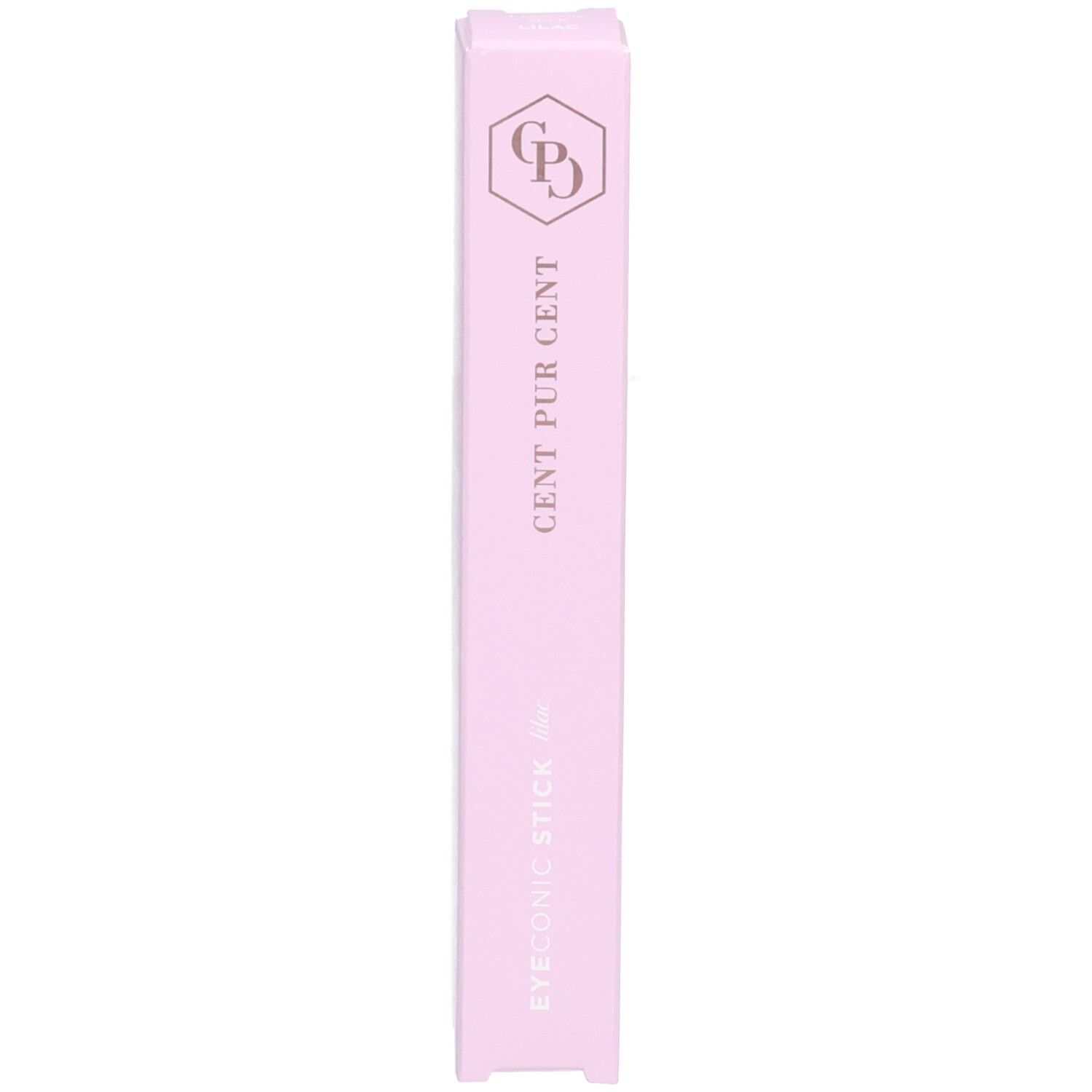 Un emballage de produit rose avec logo et inscription argentés.