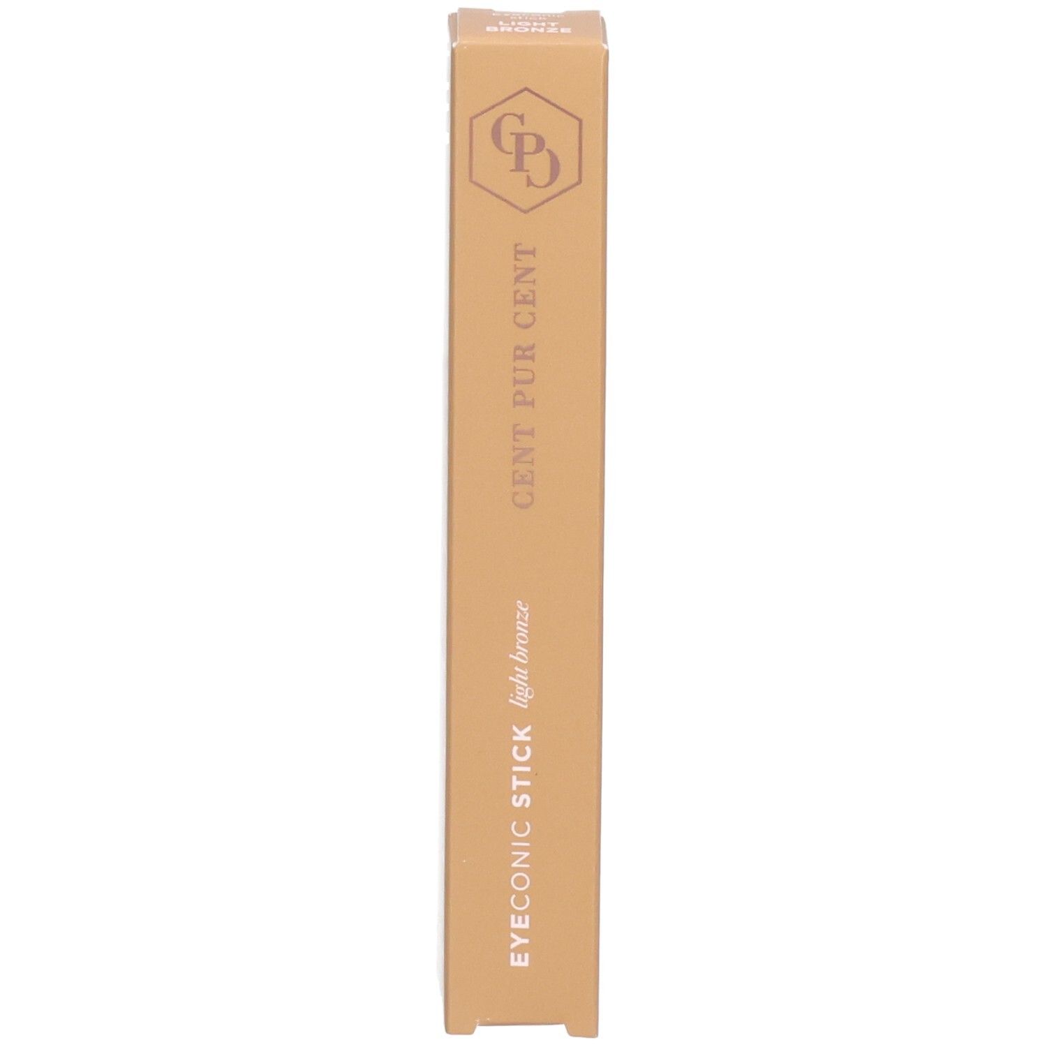 Cent Pur Cent Eyeconic Stick Light Bronze avec emballage : Boîte couleur bronze avec nom du produit.
