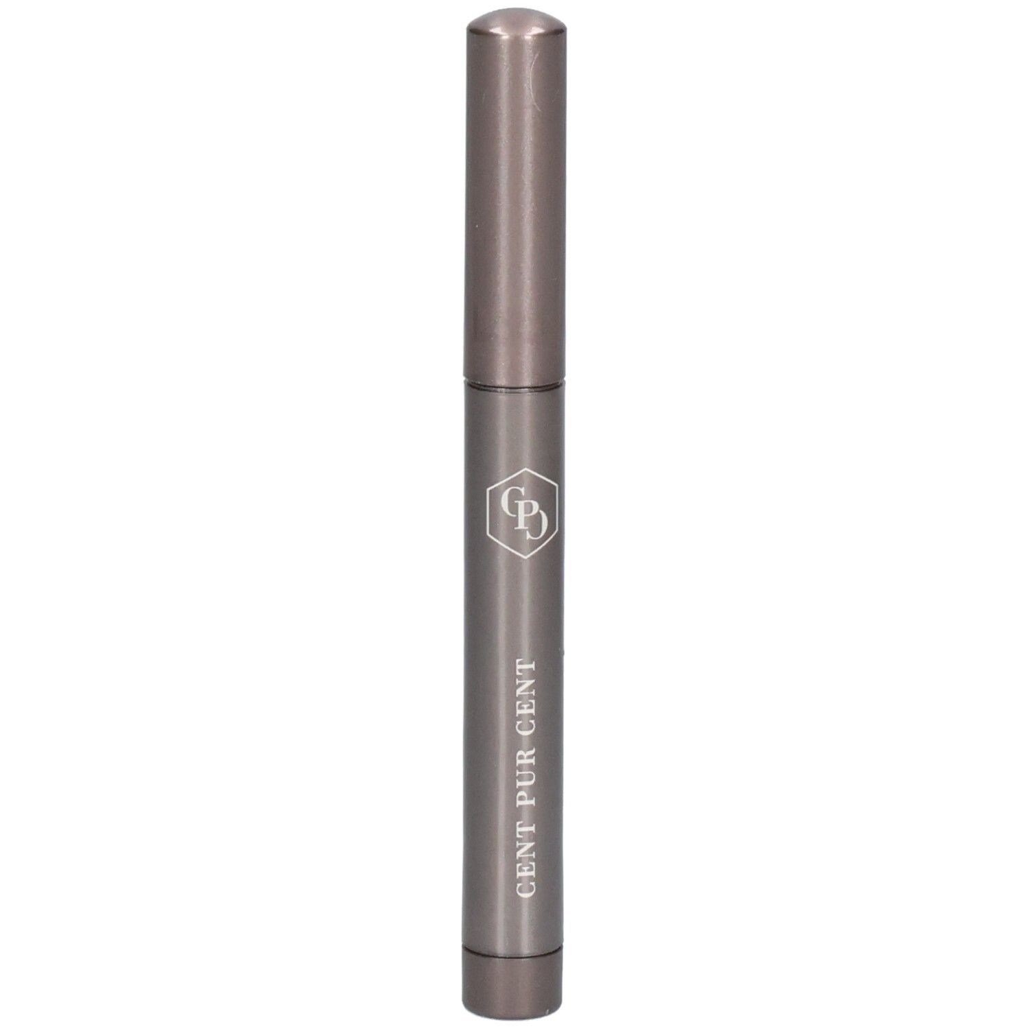 Stylo gris avec logo argenté et inscription 'CENT PUR CENT'.