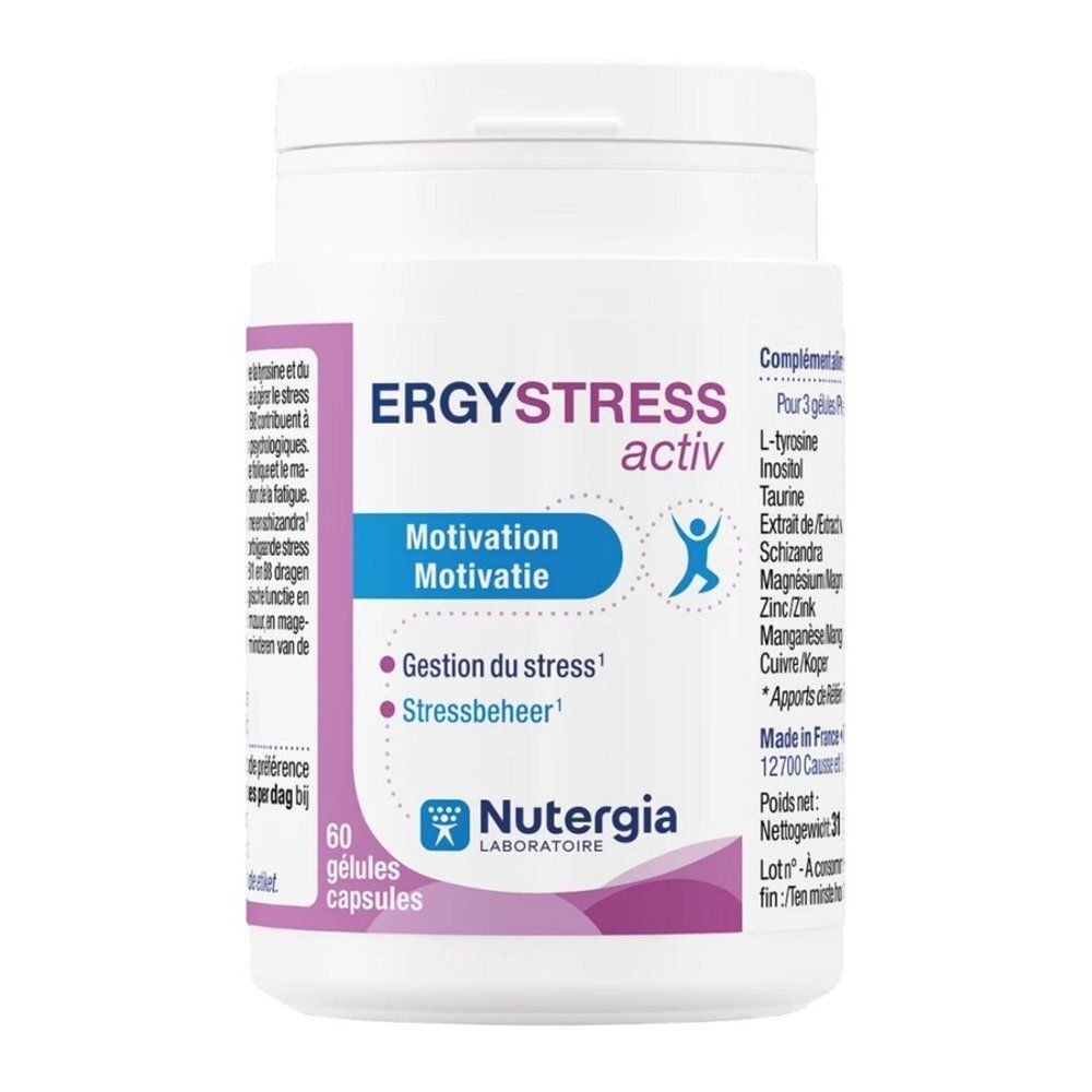Boîte Nutergia Ergystress Activ de 60 gélules.