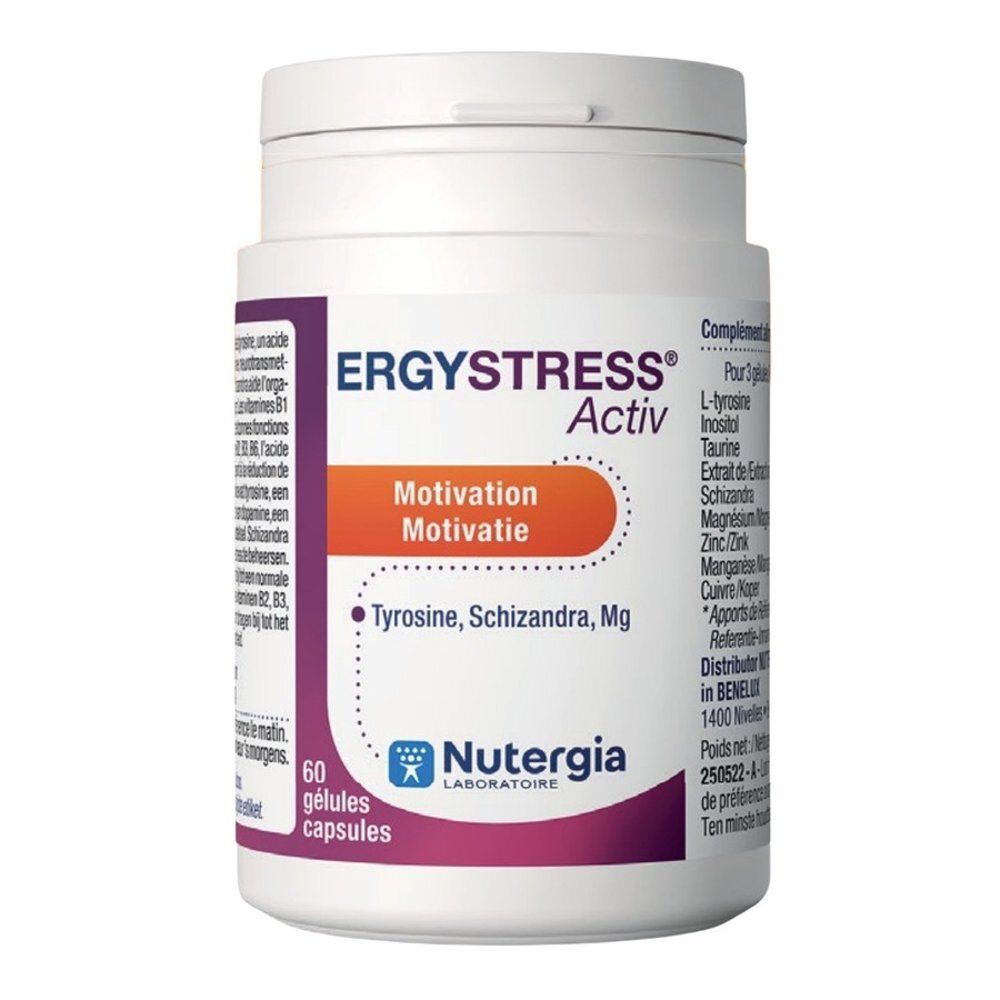 Boîte Nutergia Ergystress Activ de 60 gélules.