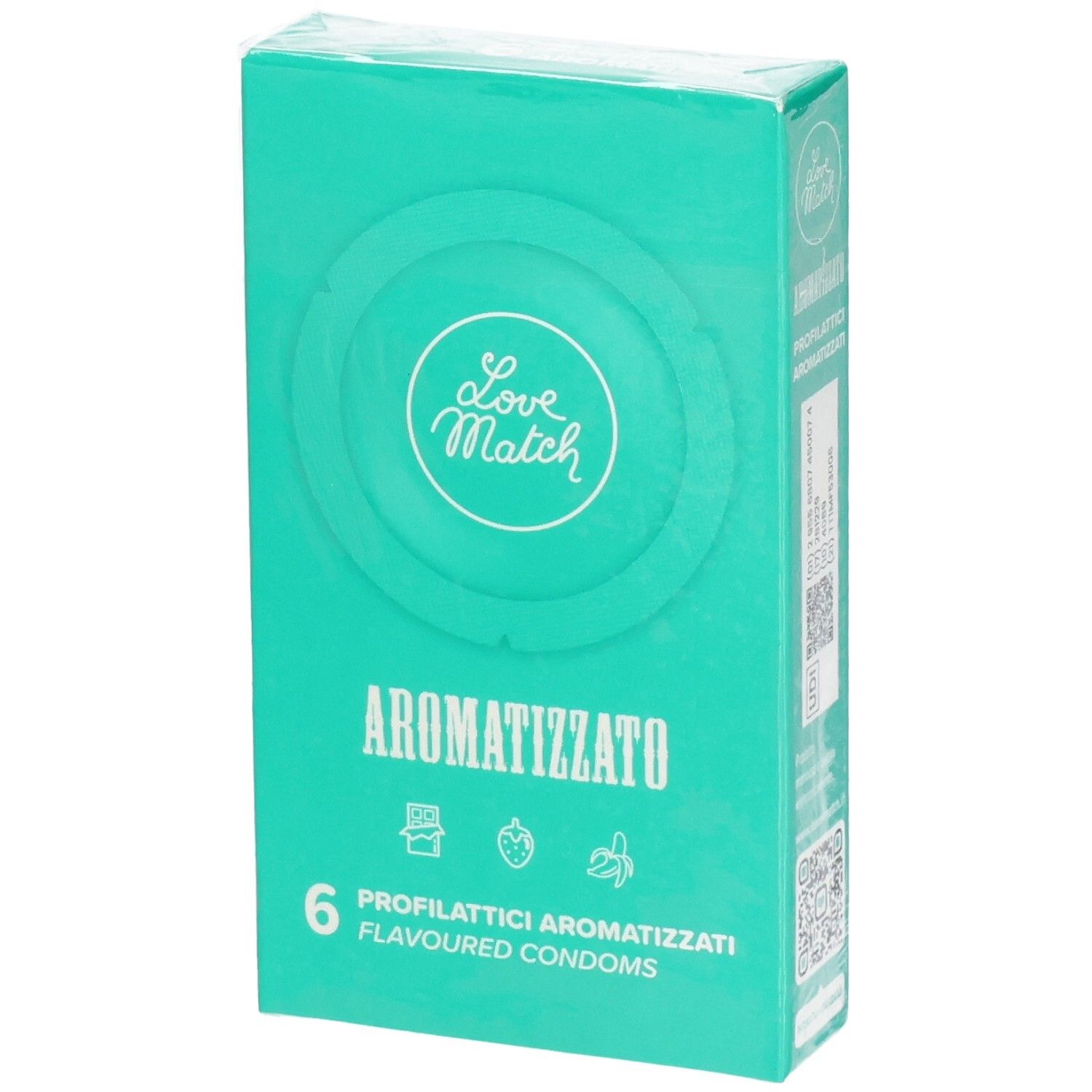 Boîte de 6 préservatifs aromatisés Love Match.