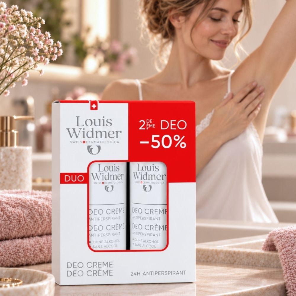 Louis Widmer Duo-Pack avec deux crèmes déodorantes, 24h Antiperspirant.
