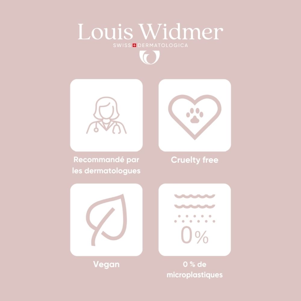 Louis Widmer : Recommandé par les dermatologues, Cruelty-free, Vegan, 0% microplastique.