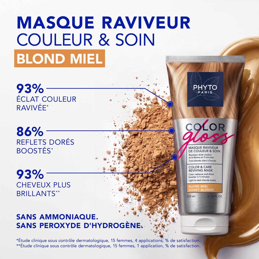 Phyto Paris Color Gloss Masque avec textures poudre et crème.