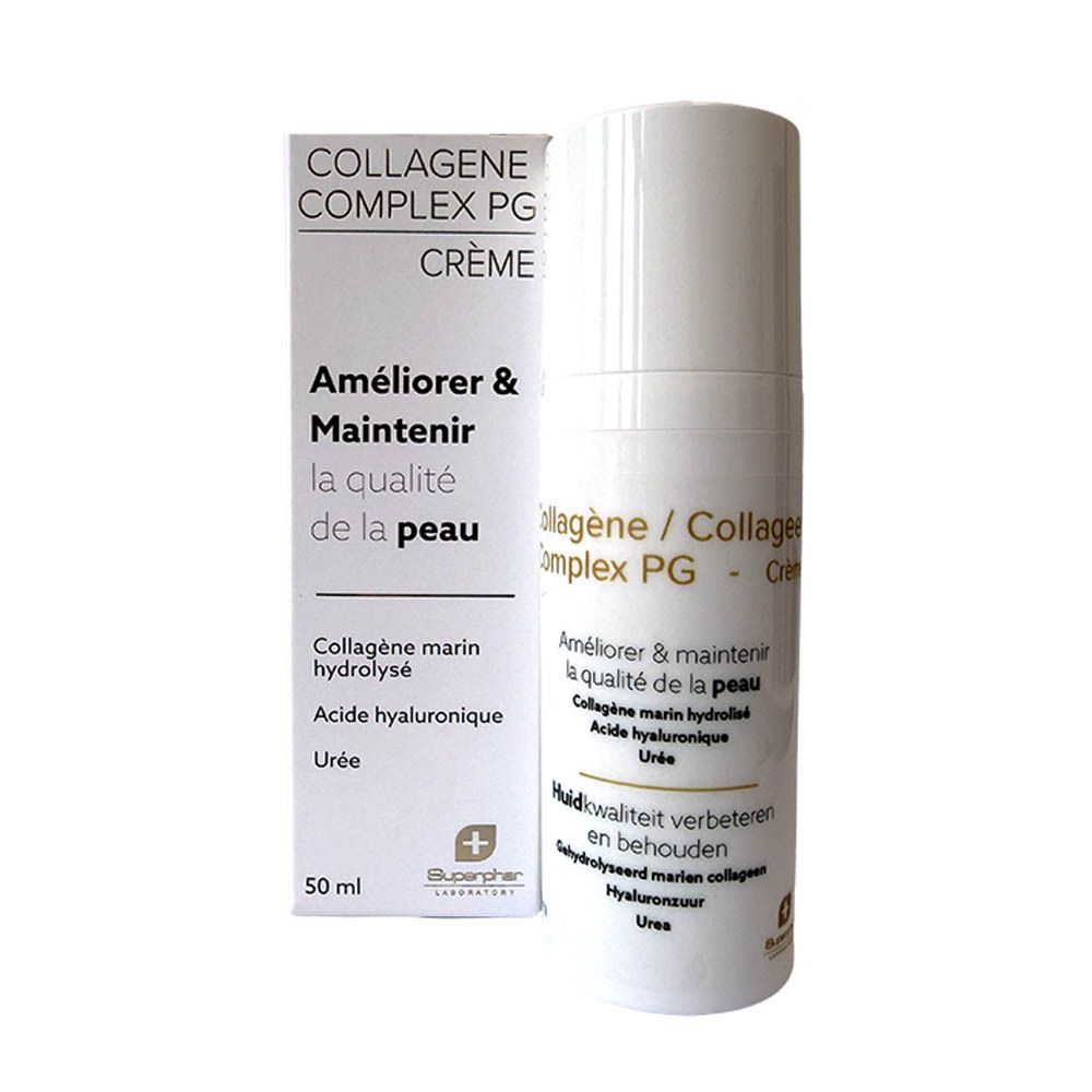 Flacon avec pompe, Superphar Collagène Complex PG Crème, 50 ml.