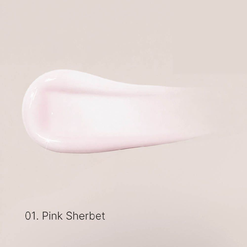 Échantillon de couleur du Couleurs de Noir Peptide Lip Glaze 01 Pink Sherbet.