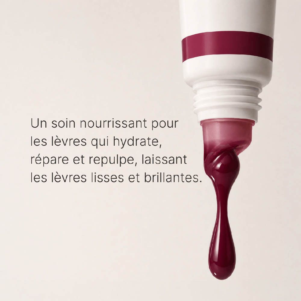 Gros plan des lèvres avec le Couleurs de Noir Peptide Lip Glaze 01 Pink Sherbet.