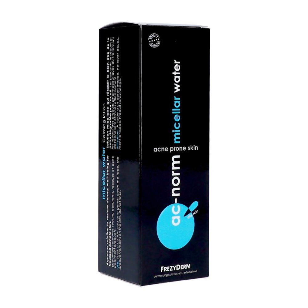 Frezyderm Ac-Norm Eau Micellaire, flacon pompe, vue arrière.