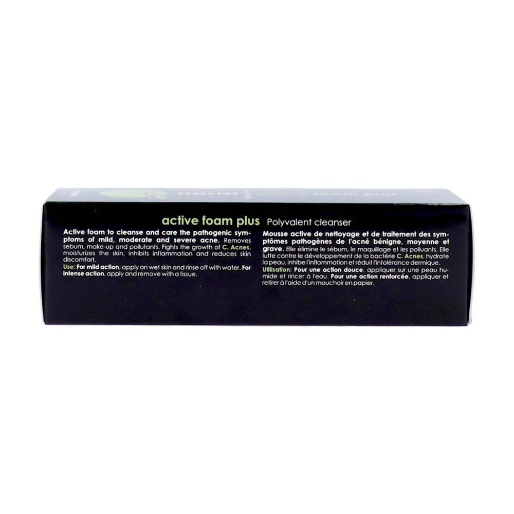 Frezyderm Ac-Norm Active Foam Plus flacon pompe, vue latérale.