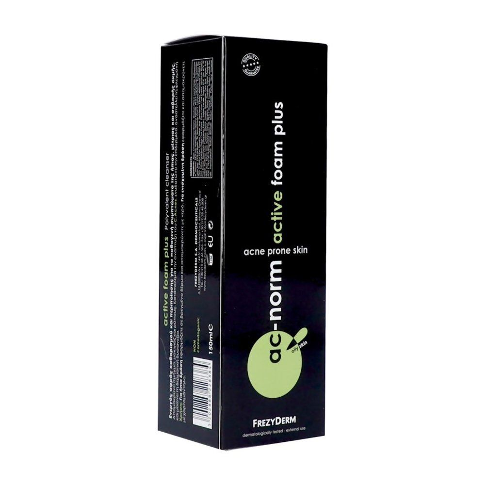 Frezyderm Ac-Norm Active Foam Plus flacon pompe, vue de face.