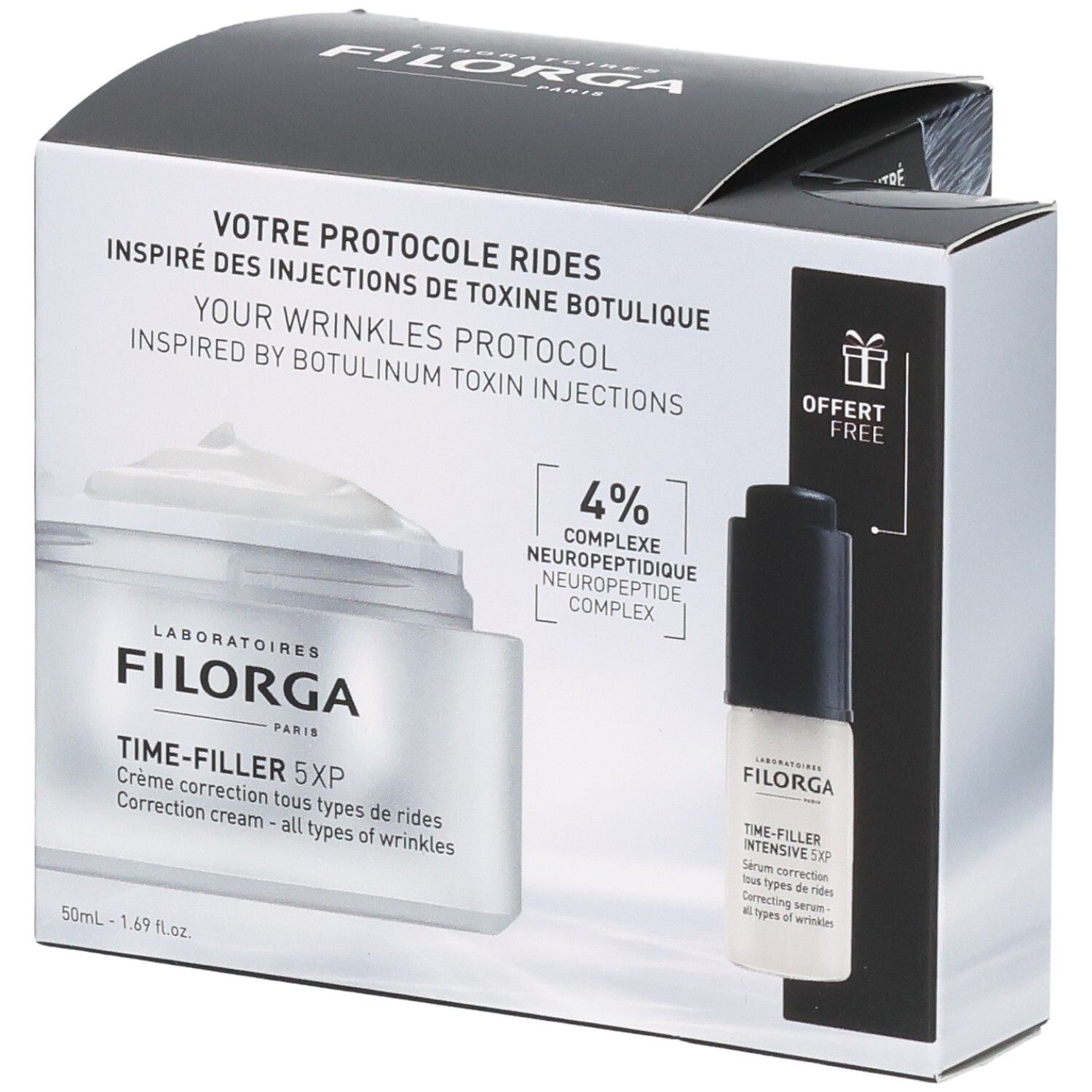 Filorga Protocole Rides Set : Crème Time-Filler 5XP et sérum intensif.