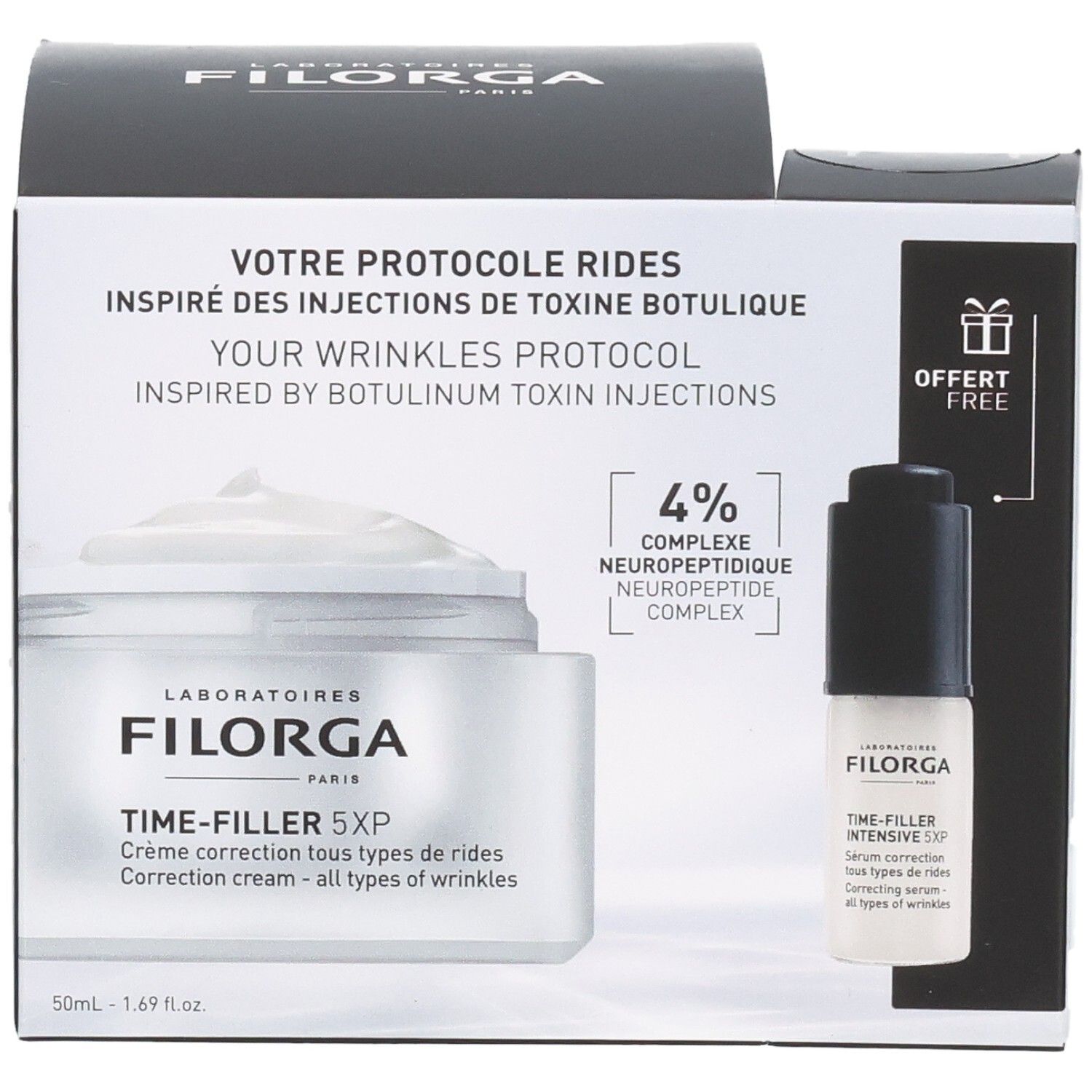 Filorga Protocole Rides Set : Crème Time-Filler 5XP et sérum intensif.