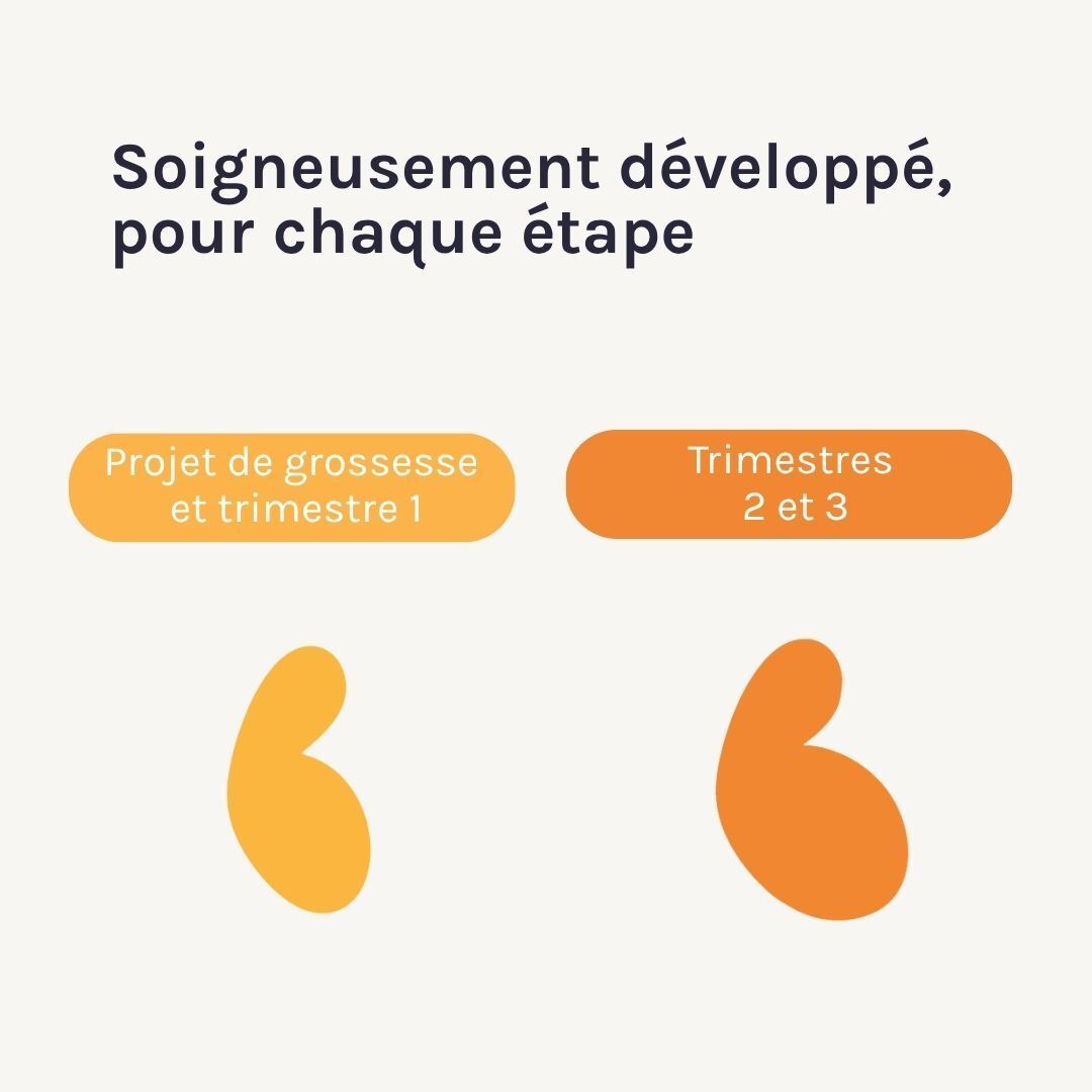 Pour projet de grossesse et trimestre 1, trimestres 2 et 3.