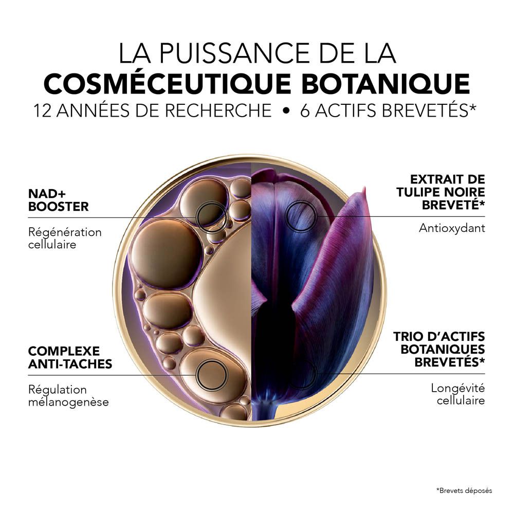 Flacon Lierac Premium Le Sérum Absolu Récupération Nocturne avec pipette, verre violet, bouchon doré.