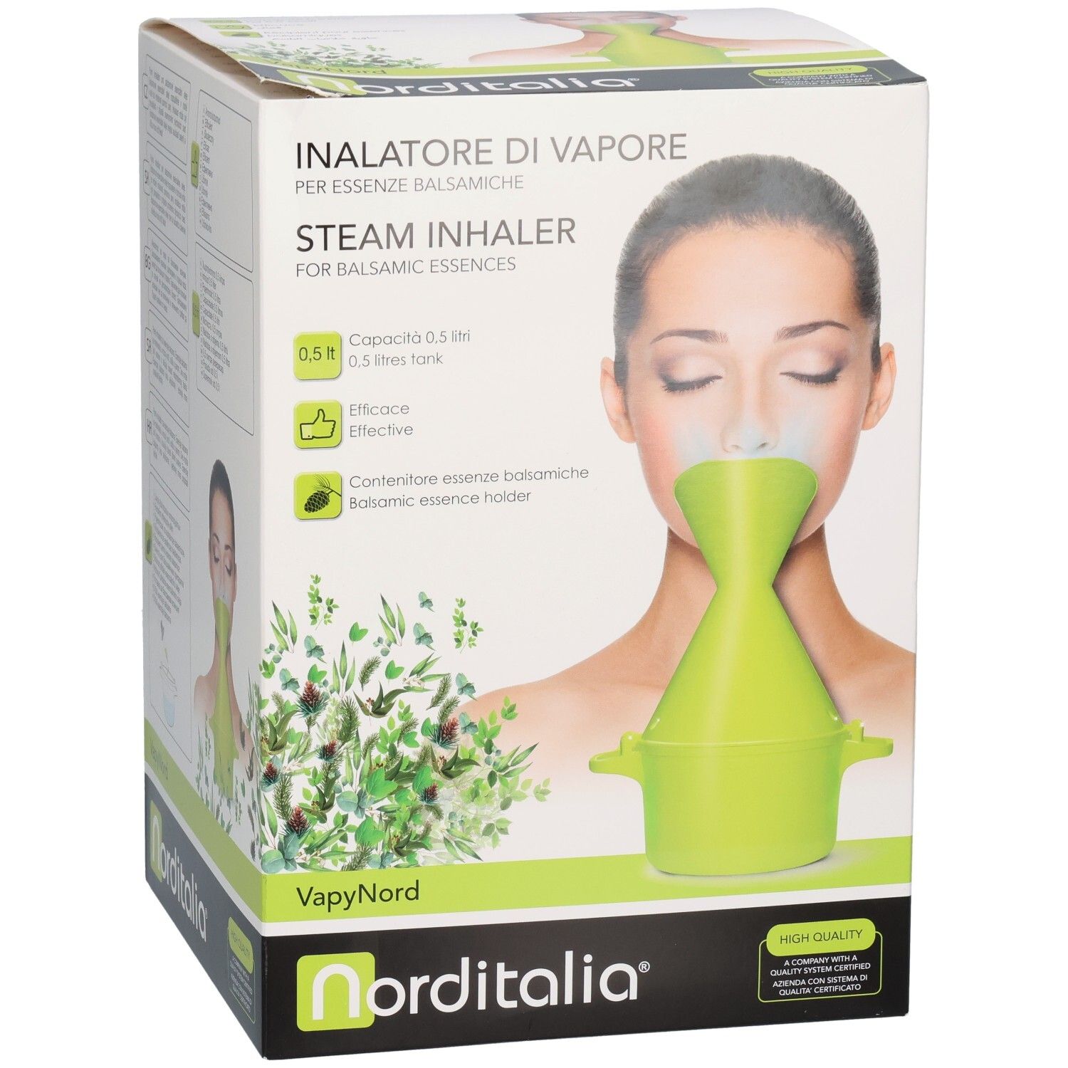 ALPHAMEGA Inhalateur à vapeur pour essences balsamiques, réservoir 0,5L, avec support pour essences.