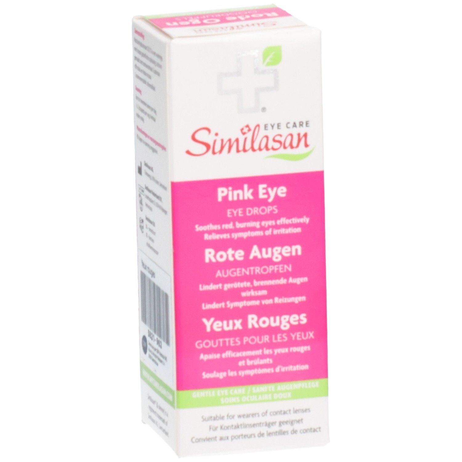 Emballage Similasan Yeux Rouges Gouttes pour les yeux. Convient aux porteurs de lentilles. 10ml.
