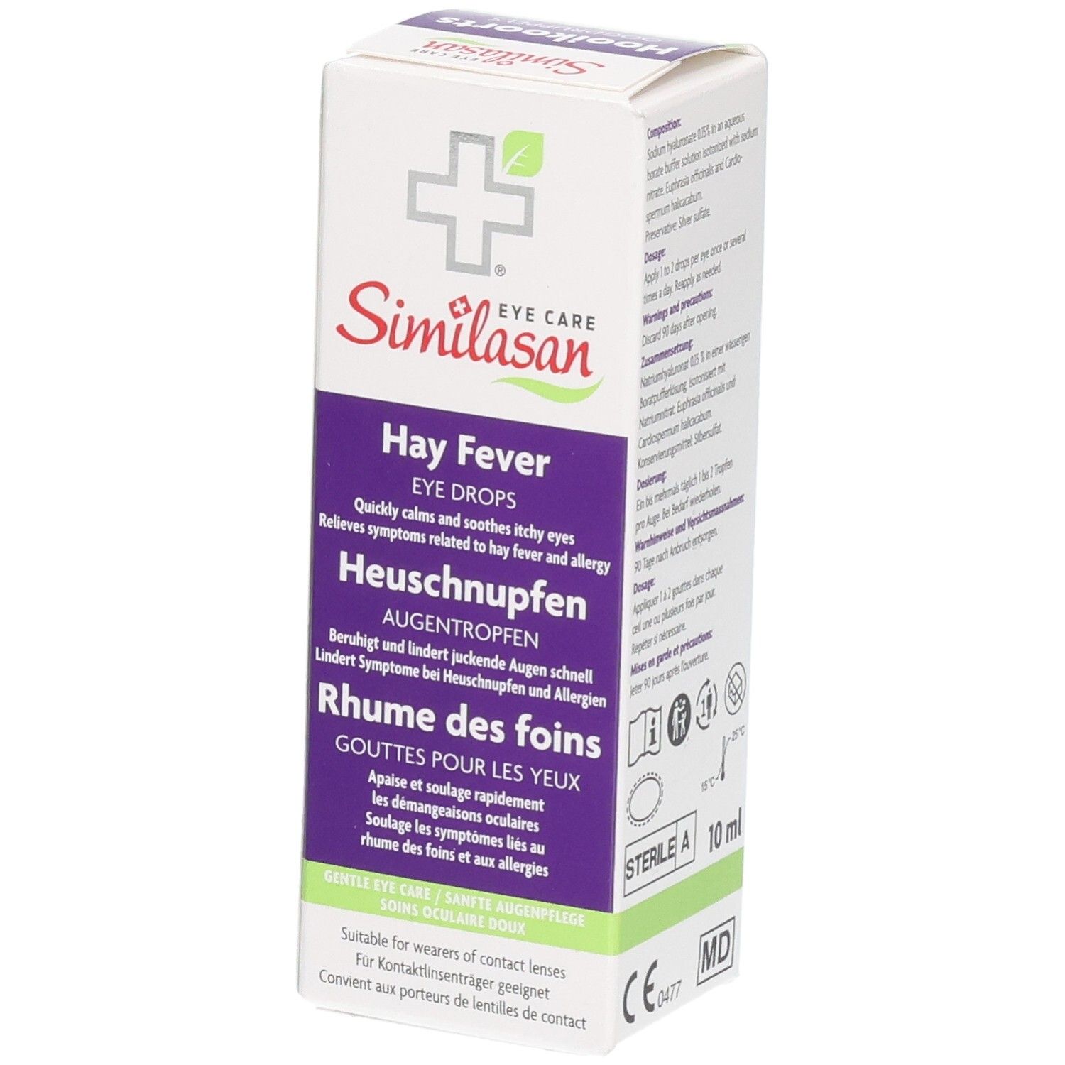 Similasan Rhume des foins Gouttes pour les yeux, emballage, 10 ml.