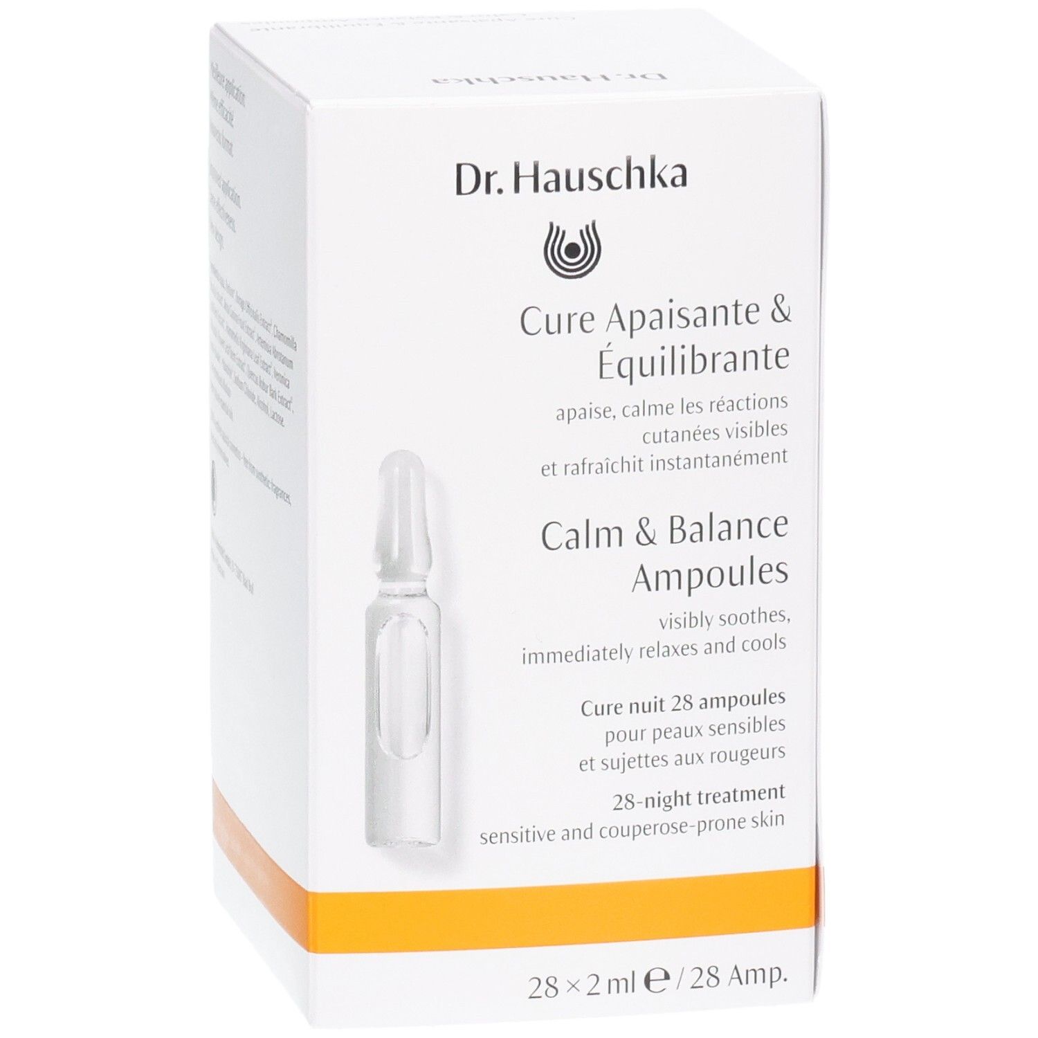 Dr. Hauschka Cure Apaisante & Équilibrante, 28 ampoules de 2ml. Boîte avec une ampoule.
