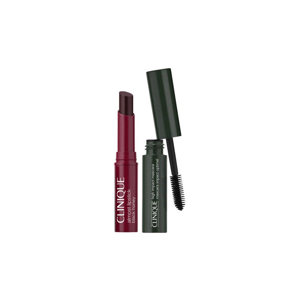 Clinique Lash + Lip Duo : Arrière de l'emballage avec les ingrédients du rouge à lèvres et du mascara.