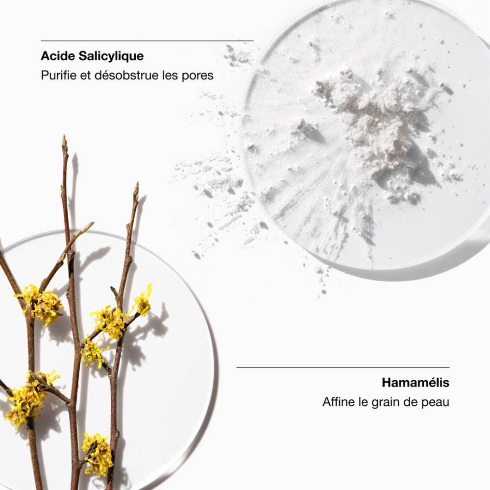 Acide salicylique et branches d'hamamélis avec fleurs.