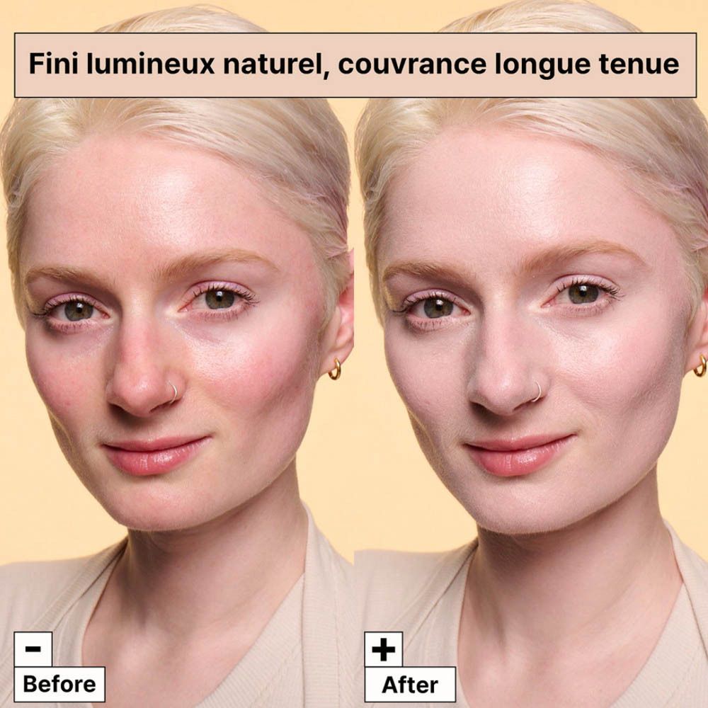 Comparaison avant/après du Dr.Jart+ BB Premium Beauty Balm, Tan, SPF 50+.