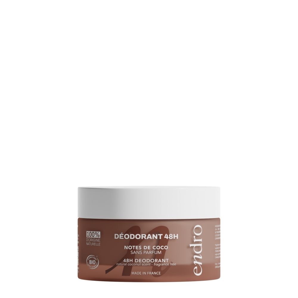 Déodorant Endro 48H Notes de Coco, 50g. 100% origine naturelle, certifié Bio.