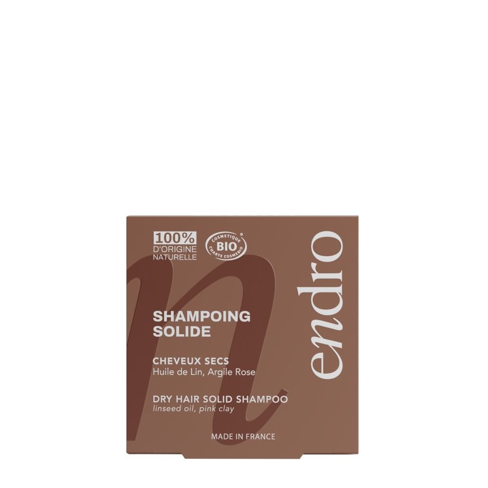 Endro Shampoing Solide Cheveux Secs Bio, 100% origine naturelle, Made in France.