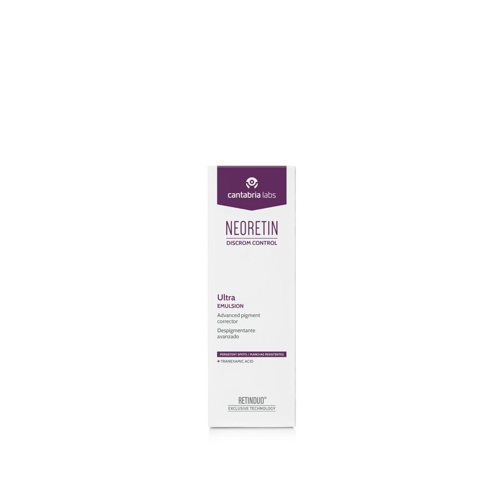 Emballage de Neoretin Discrom Control Ultra Emulsion, 30ml.