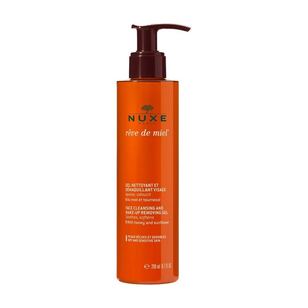 Gel nettoyant visage Nuxe Rêve de Miel au miel, flacon pompe.
