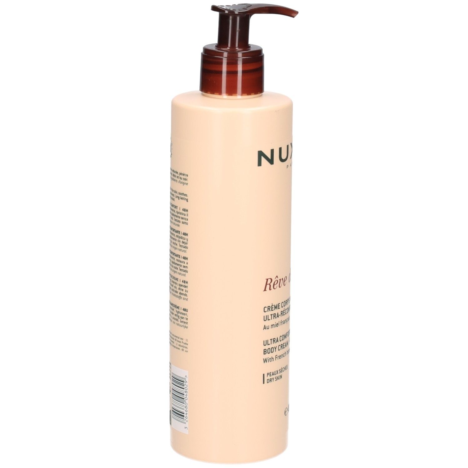 Nuxe Rêve de Miel crème corps, verso avec informations produit.