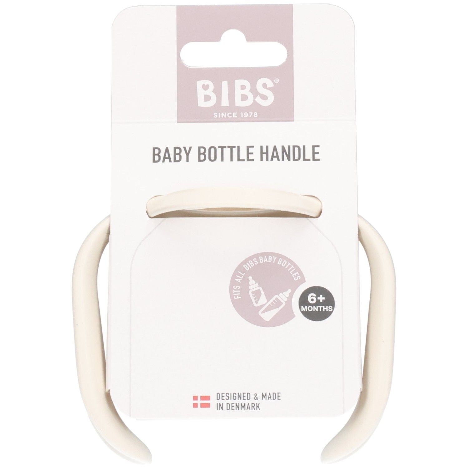 Poignée pour biberon BIBS couleur Ivoire. Design ergonomique pour les petites mains. Dès 6 mois.
