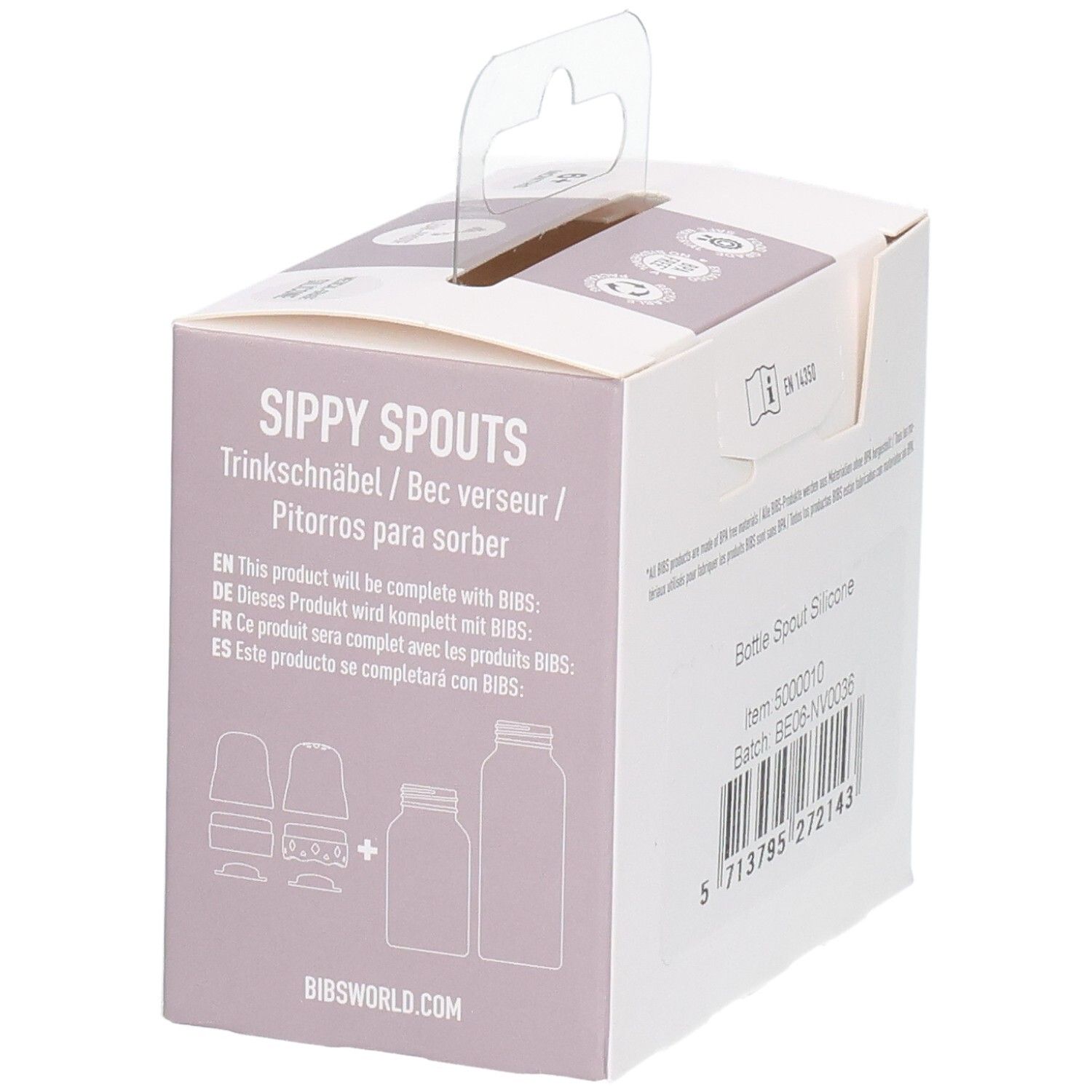 Embouts BIBS Sippy Spouts: becs verseurs pour biberons, en silicone, pour bébés dès 6 mois.