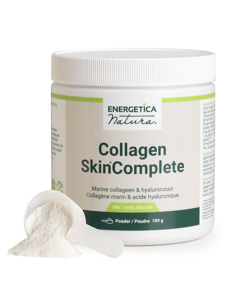 Arrière du pot de poudre Collagen SkinComplete.