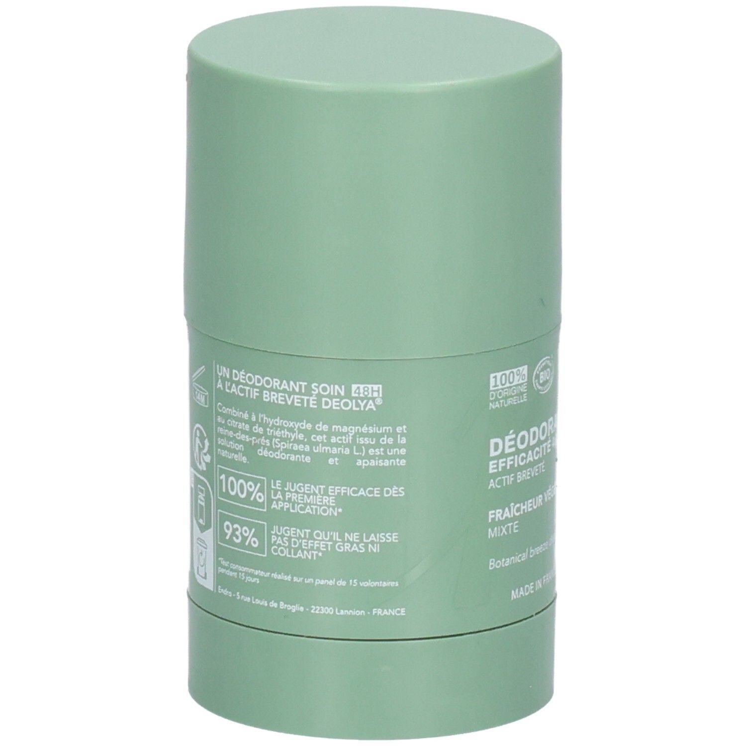 Endro Déodorant Stick verso: Certifié Bio, 100% ingrédients naturels, efficacité 48H.