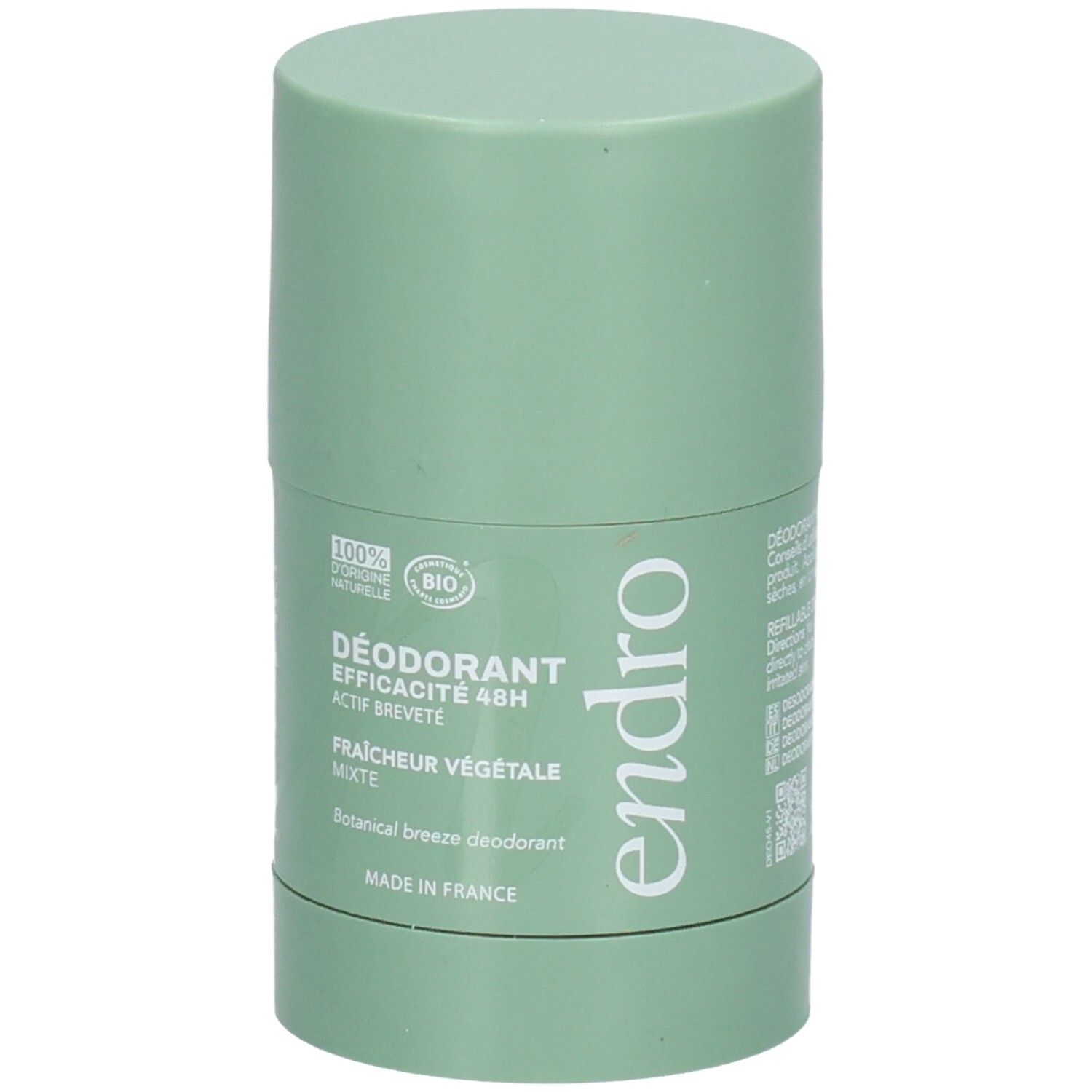 Déodorant stick Endro: Efficacité 48H, fraîcheur végétale. Certifié Bio, Fabriqué en France.