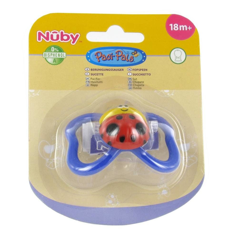 Nuby Sucette 3D Paci Pals Ovale Violet Coccinelle 18m 1 pc s