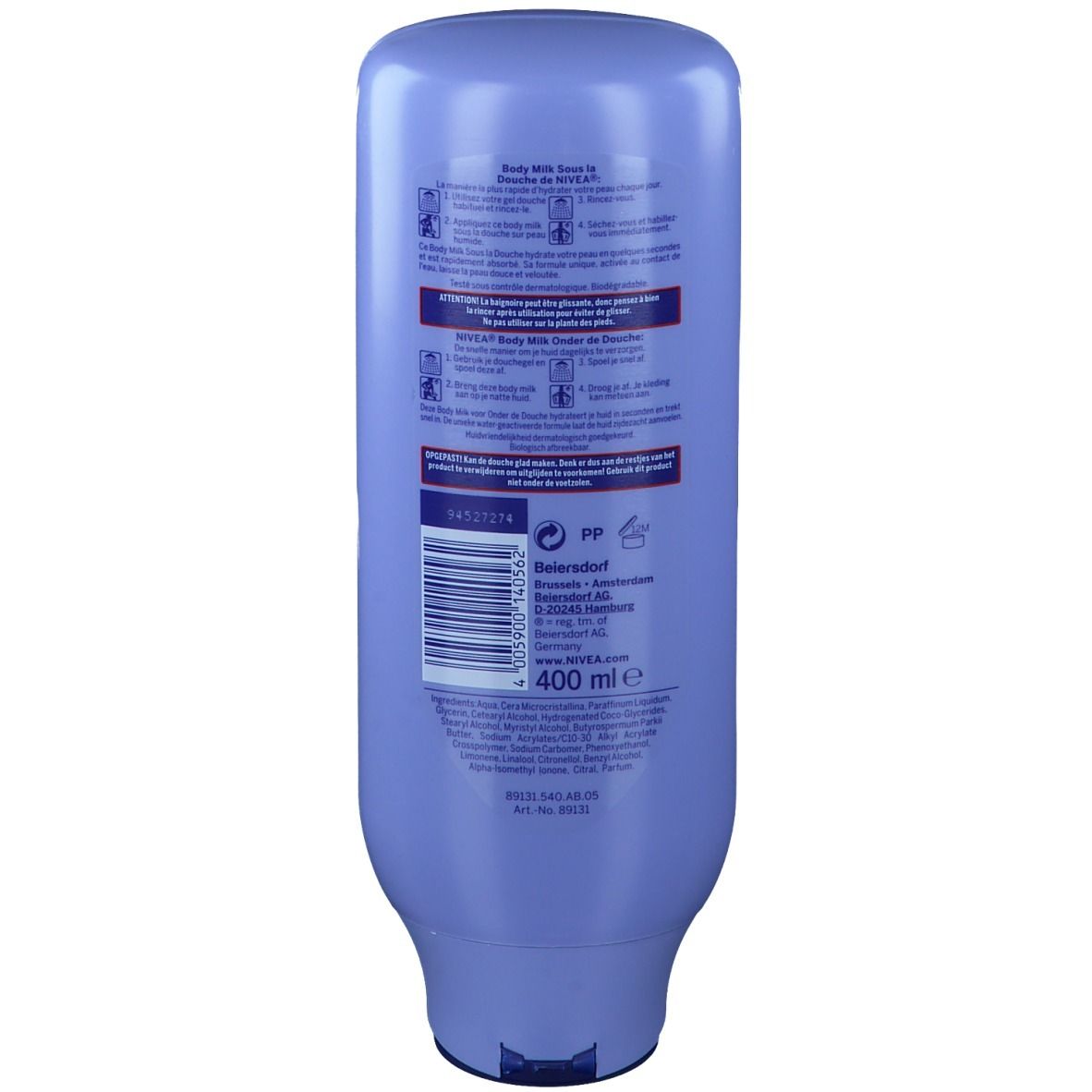 NIVEA Lait Coprs sous la Douche Douceur Peaux sèches