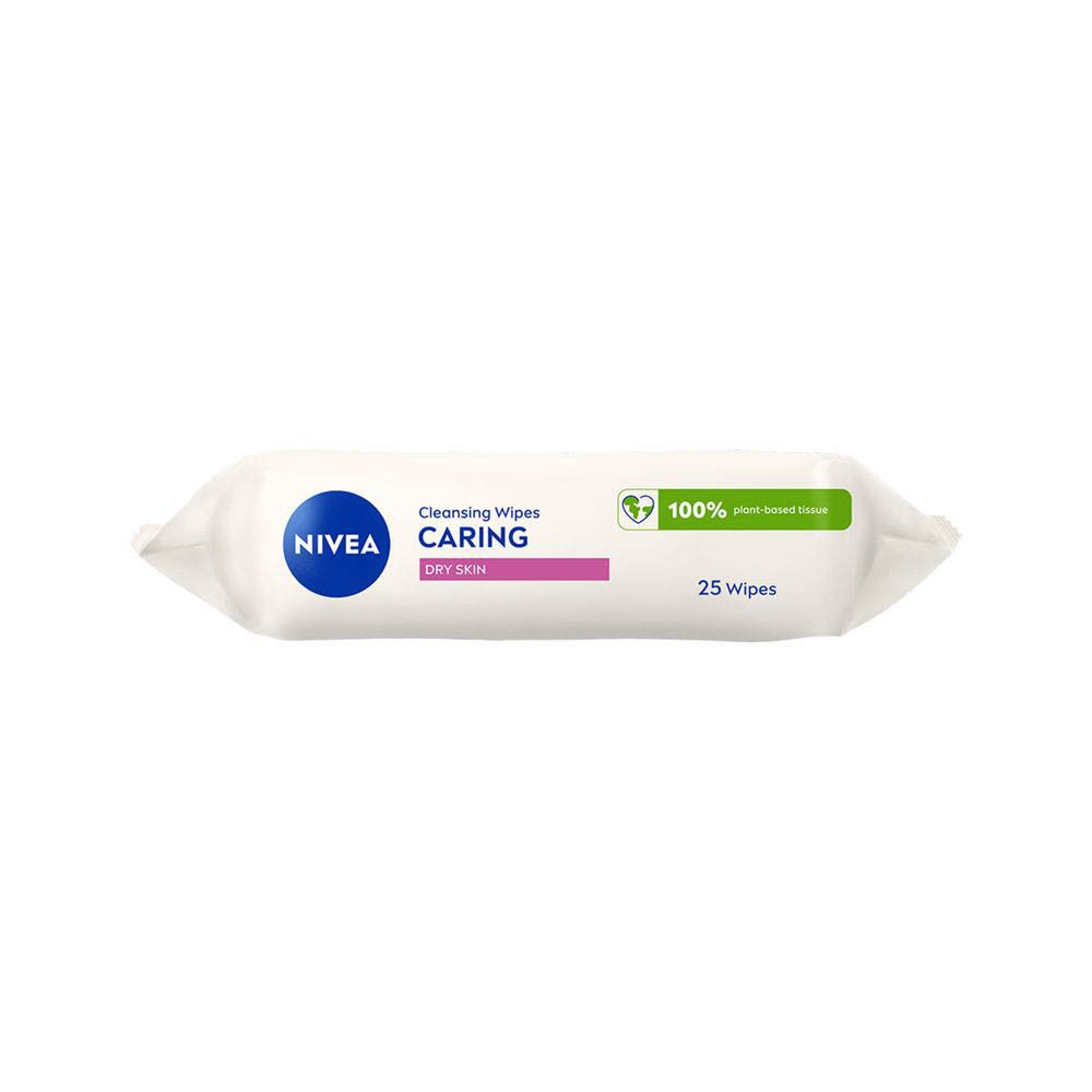 Dos de l'emballage des lingettes démaquillantes NIVEA 3-en-1, avec liste des ingrédients et instructions.