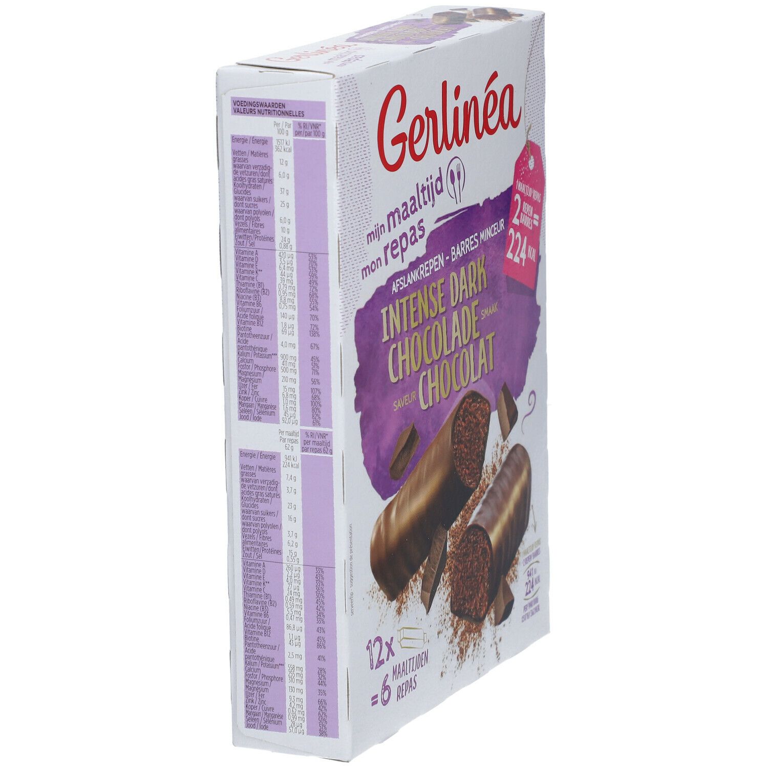 Barre Chocolat Caramel pointe de sel - Gerlinéa - 12 barres