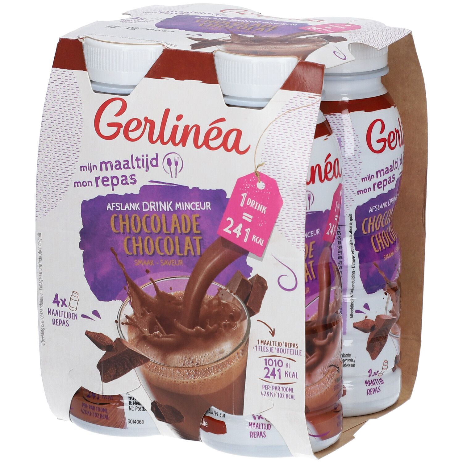 Gerlinéa Mon Repas à boire saveur chocolat 4x236 ml - Redcare