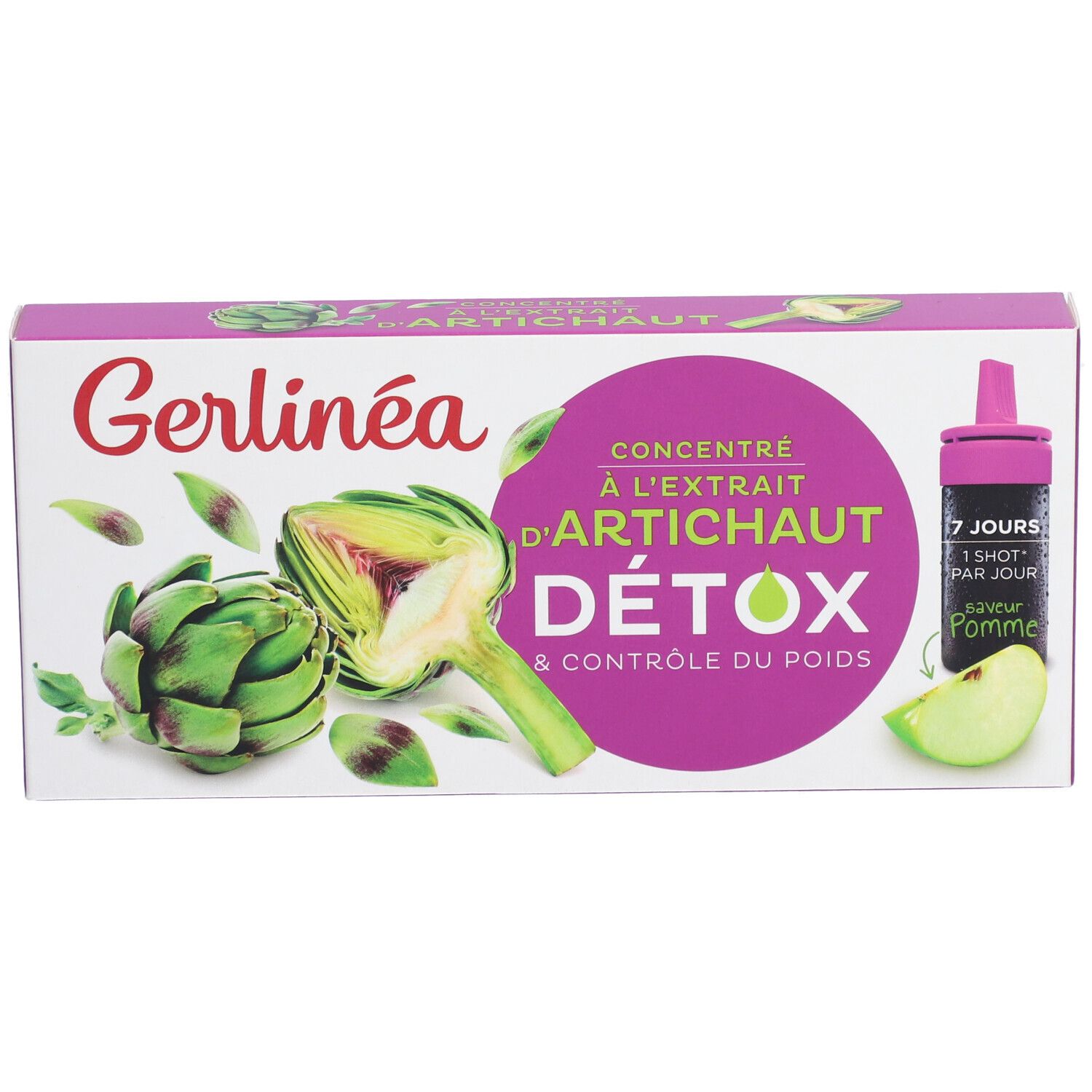 Gerlinéa Détox Shot Artichaut à Saveur Pomme 7x10 ml Redcare Pharmacie