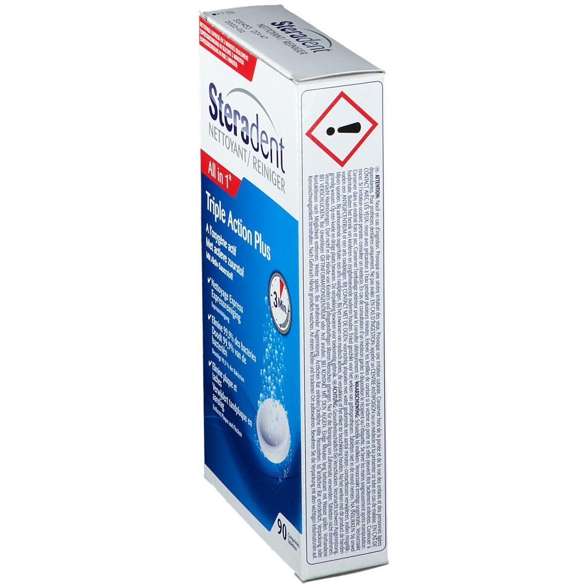 Steradent Triple Action Plus Nettoyant pour Prothèses Dentaires