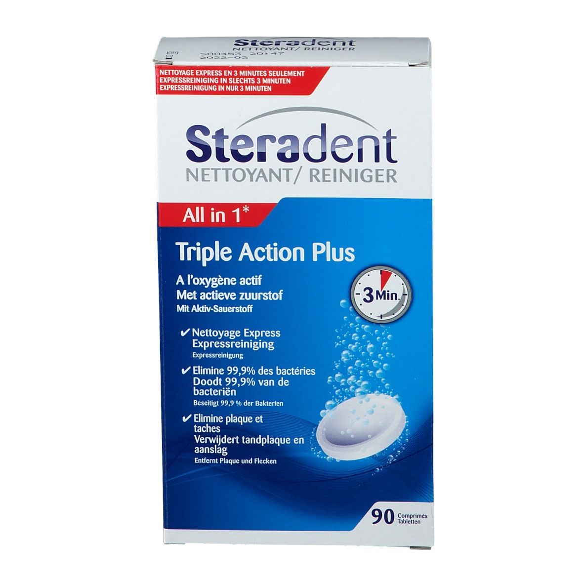 Steradent Triple Action Plus Nettoyant pour Prothèses Dentaires