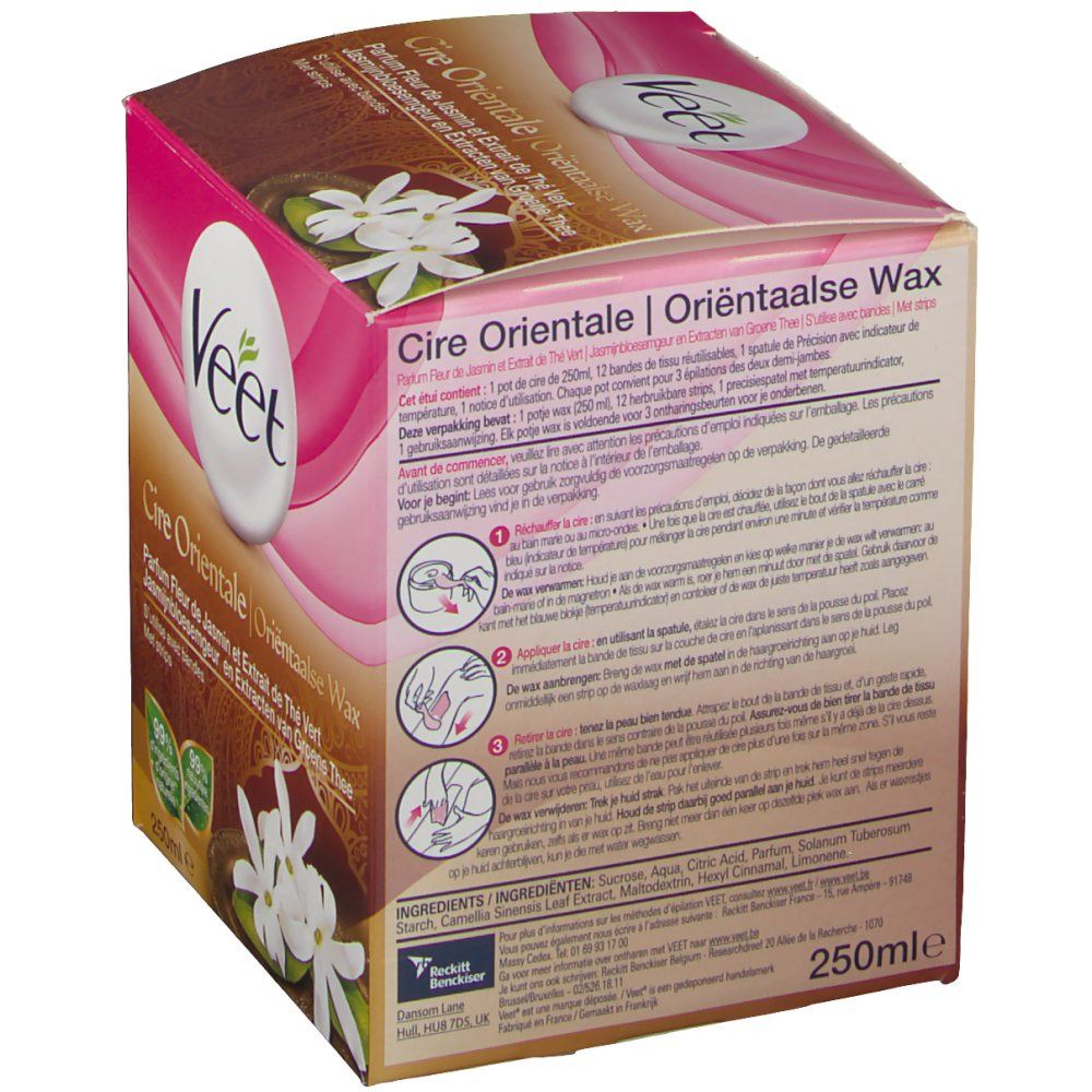 Veet Cire Orientale Fleur de Jasmin et Extrait de Thé Vert
