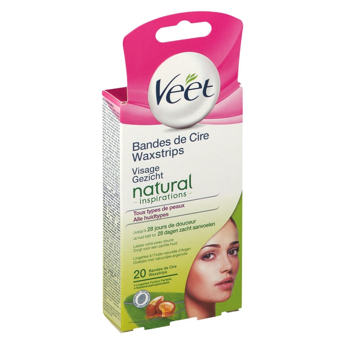 Veet Natural Inspirations Bandes de Cire Froids Visage