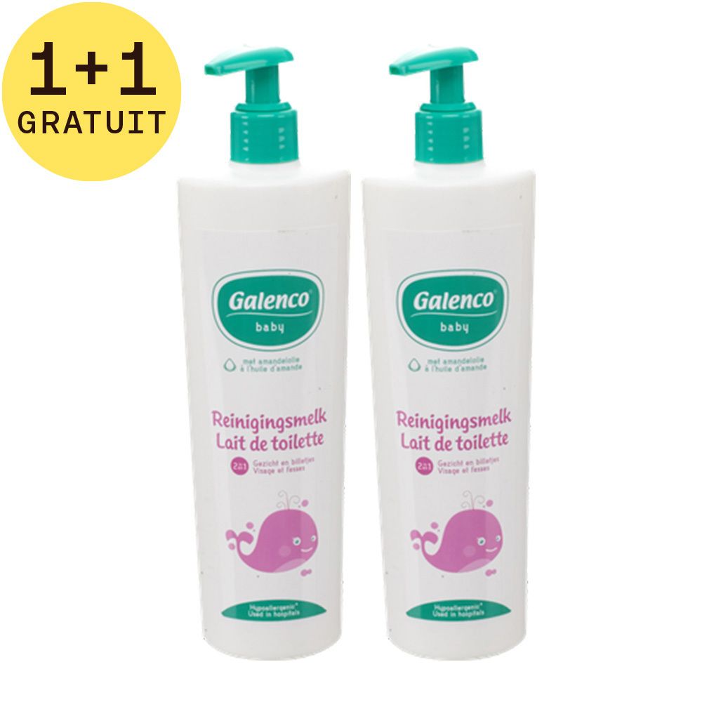 Galenco Bébé Lait De Toilette 2-en-1 400 ml + Galenco Bébé Lingettes Nettoyantes Douces 25 pièces OFFERTES